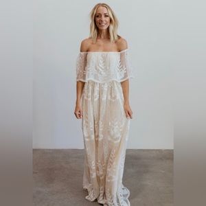 NWT Baltic Born Leon Off Shoulder Lace Maxi Dress M